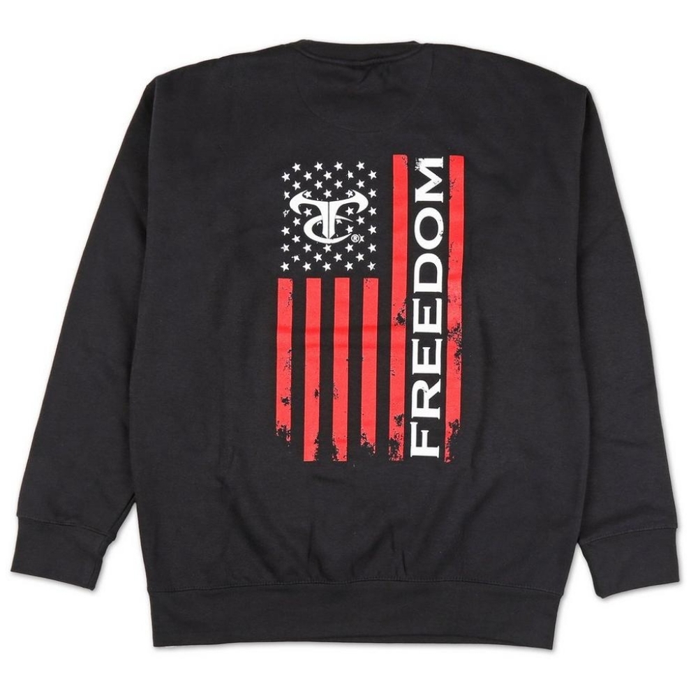 MENS OUTDOOR FLAG LOGO GRAPHIC TEE - BLACK